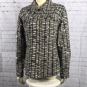 Pendleton Button down Jean style jacket heavy texture canvas button cuffs Lg EUC